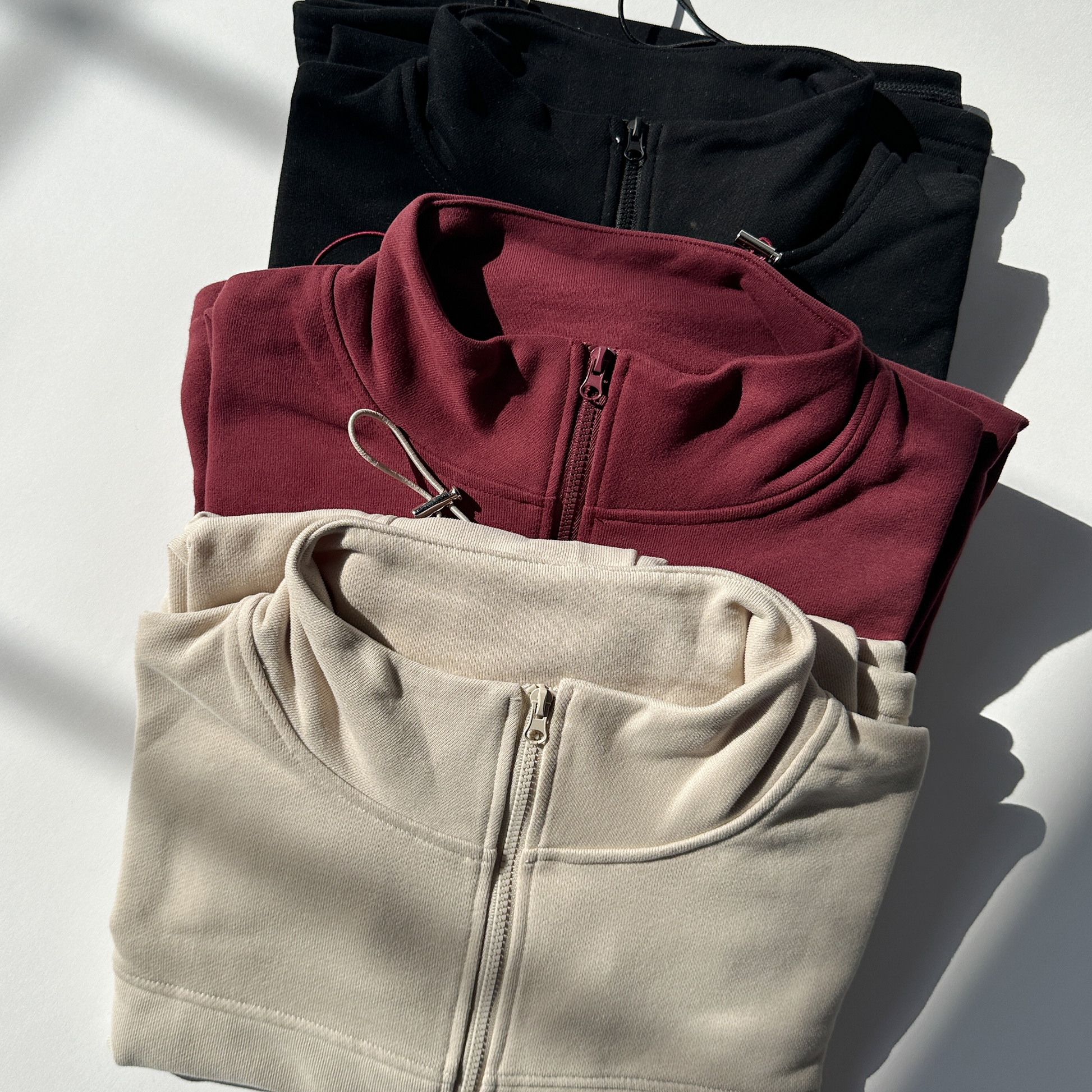 Adjustable Zip Crop Jacket - Burnt Cherry