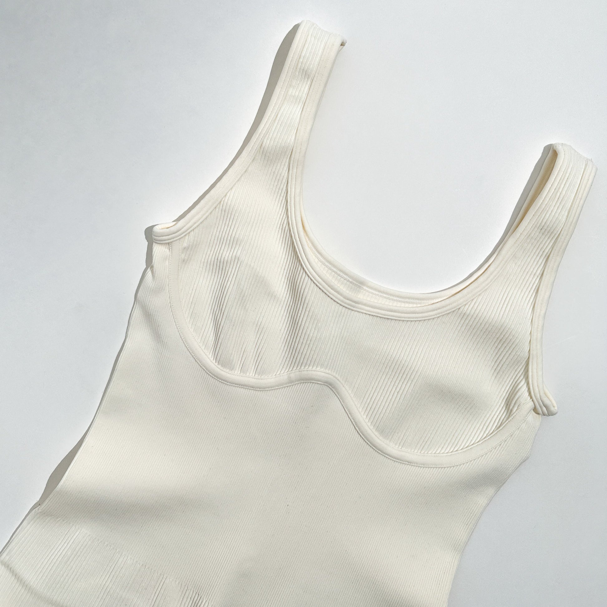 Lounge Soft Ribbed Jumpsuit - Ivory