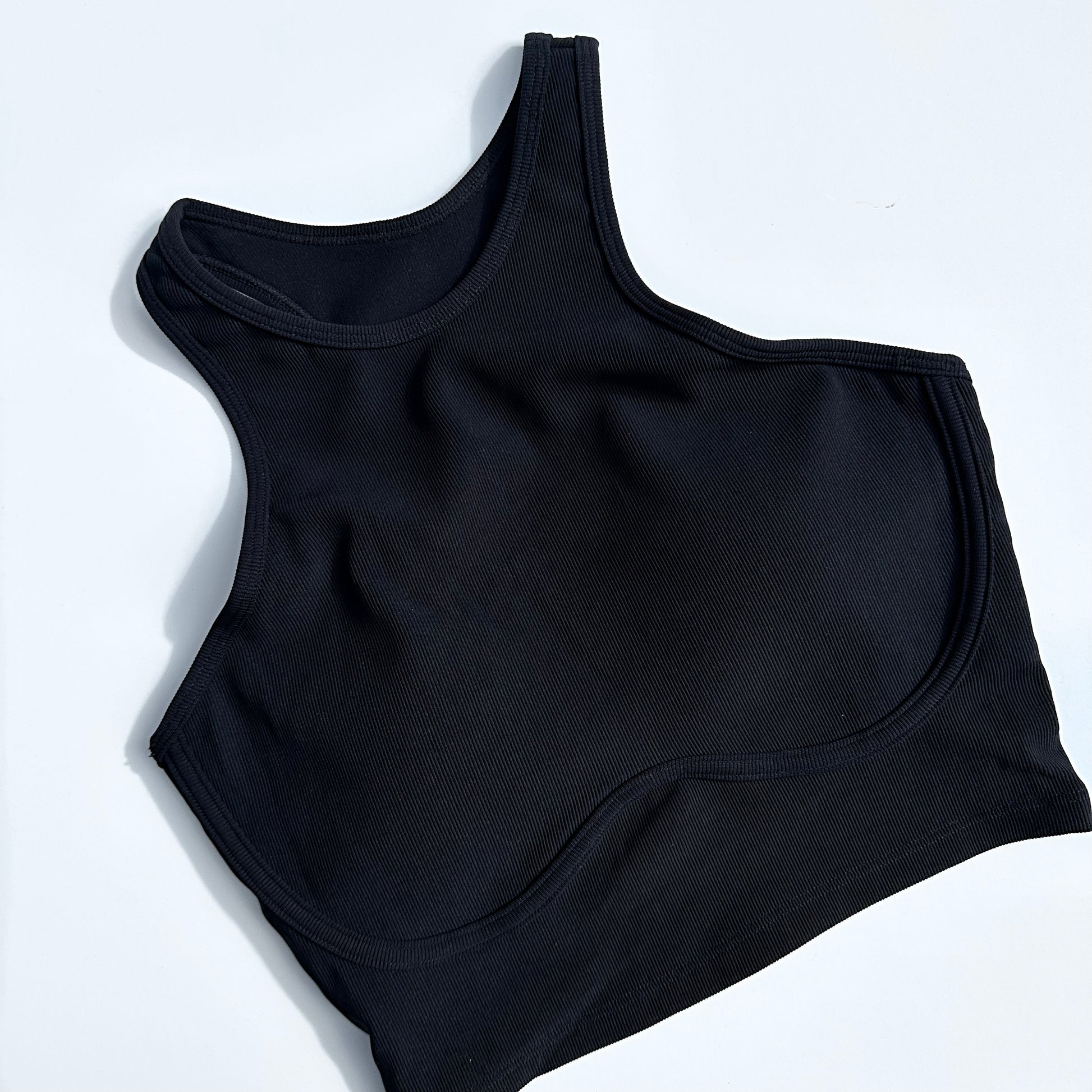 Lounge Soft Ribbed Crop Bra - Noir